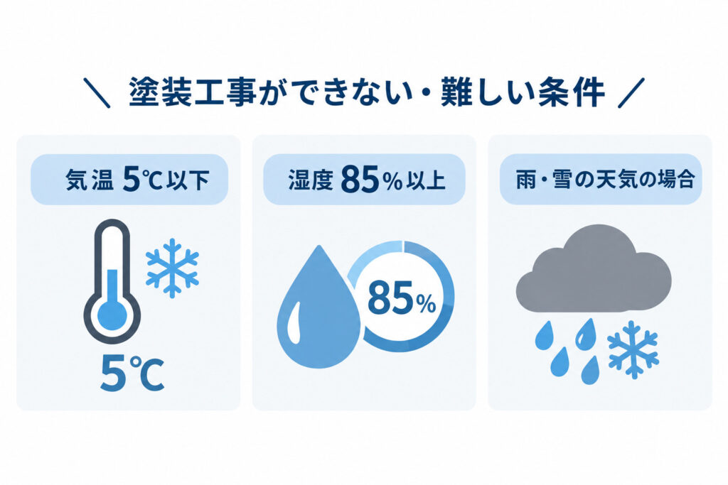 塗装工事が難しい条件一覧