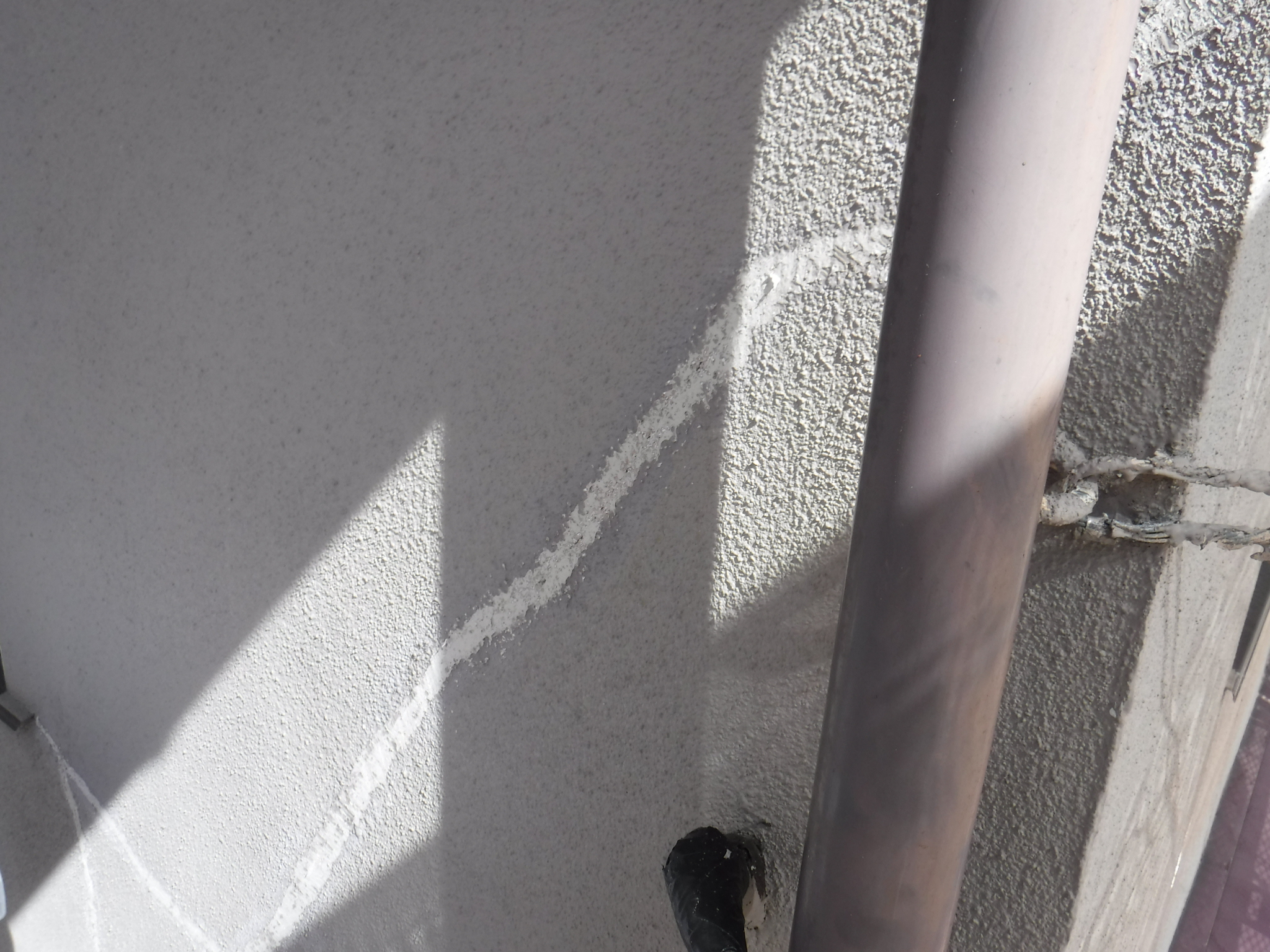 モルタル外壁塗装　ひび割れ補修　白河市